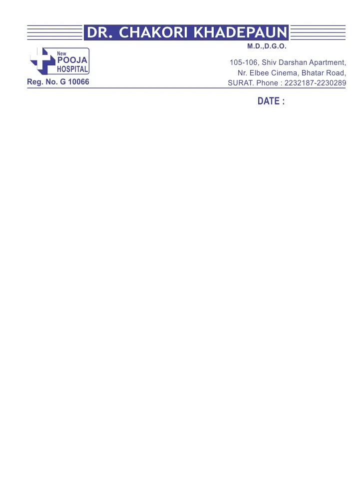 Medical & Clinic Stationery sample 28, designed and printed by Kusum Art, Surat
