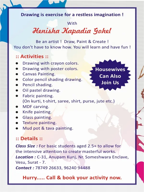 Flyers & Posters sample 19, designed and printed by Kusum Art, Surat