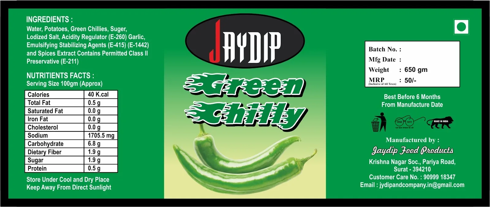Packaging & Labels sample 35, designed and printed by Kusum Art, Surat